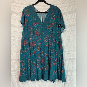 Torrid mini challis boarder skater dress